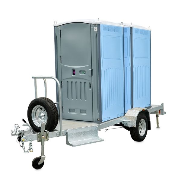 Double Portable Toilet on Towable Trailer