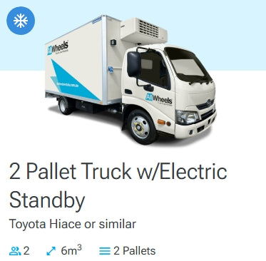 Refrigerated Truck Hire - 2 Pallet w/Electric Standby