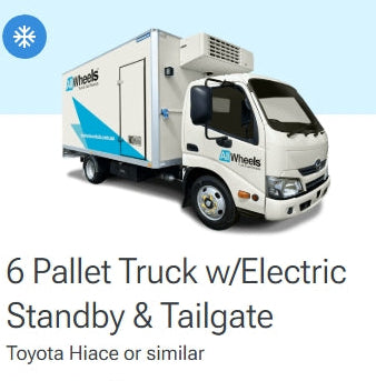 Refrigerated Truck Hire - 6 Pallet w/Electric Standby