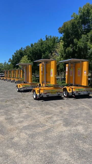 AusHires lighting towers ready in the yard